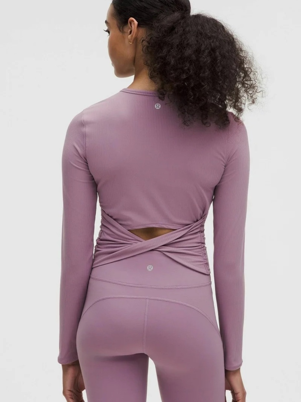 NWT Lululemon All It Takes Back-Twist Rib Long Sleeve Size 4 Lavender Lux